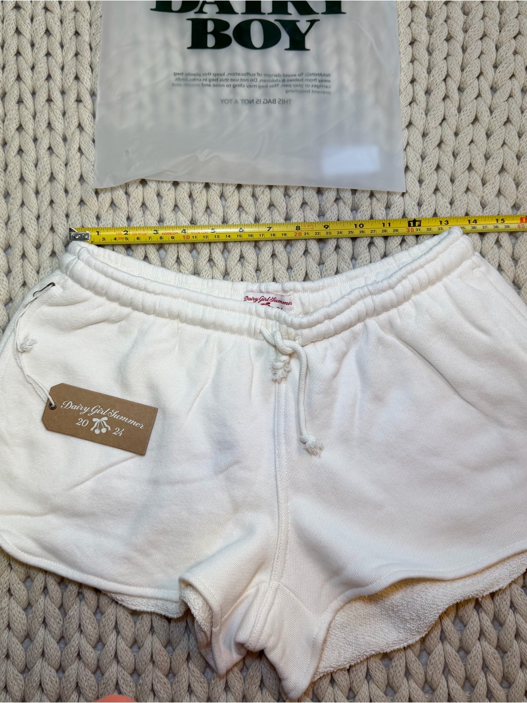 Nwt Dairy Boy Baby Tee And Shorts Set Cherry Ribbon Size Medium White Red — image 8 of 8
